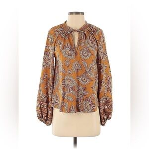 Evereve Marigold Britta Floral Long Sleeve Blouse Women’s XS